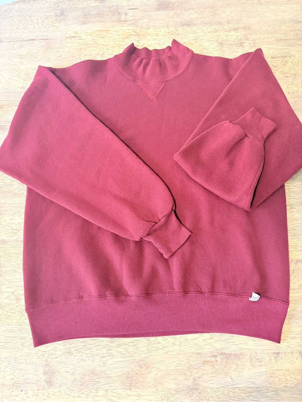 Vintage Russell Athletic USA Mock Neck Sweatshirt Burgundy Men’s L